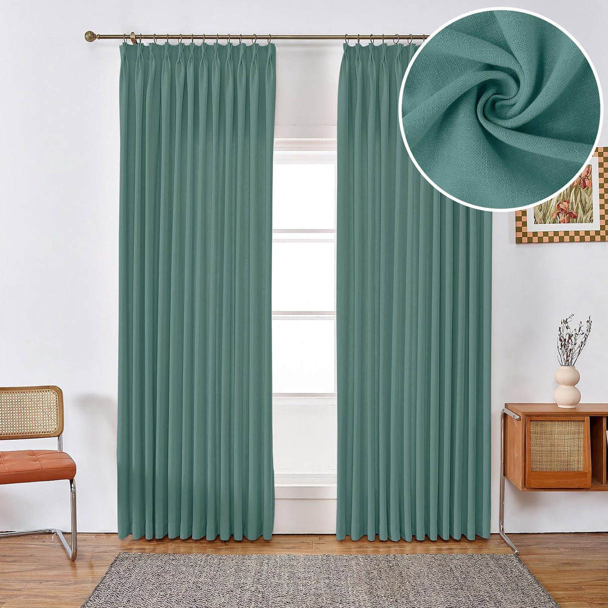 GEX Curtain Linen Moab Linen Custom Curtains Drapes Pleated - GexWorldwide