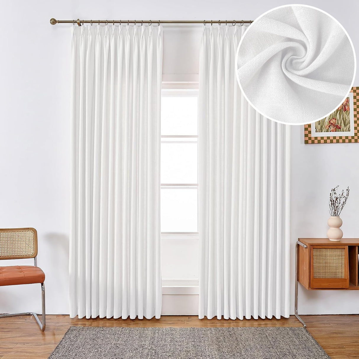 GEX Curtain Linen Moab Linen Custom Curtains Drapes Pleated - GexWorldwide