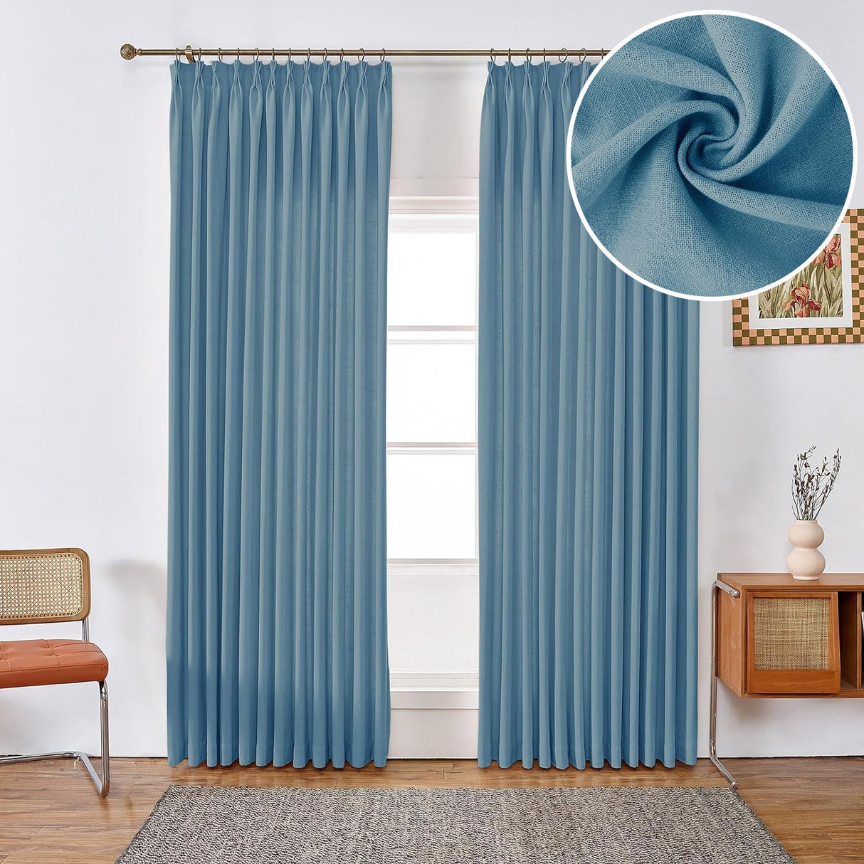 GEX Curtain Linen Moab Linen Custom Curtains Drapes Pleated - GexWorldwide