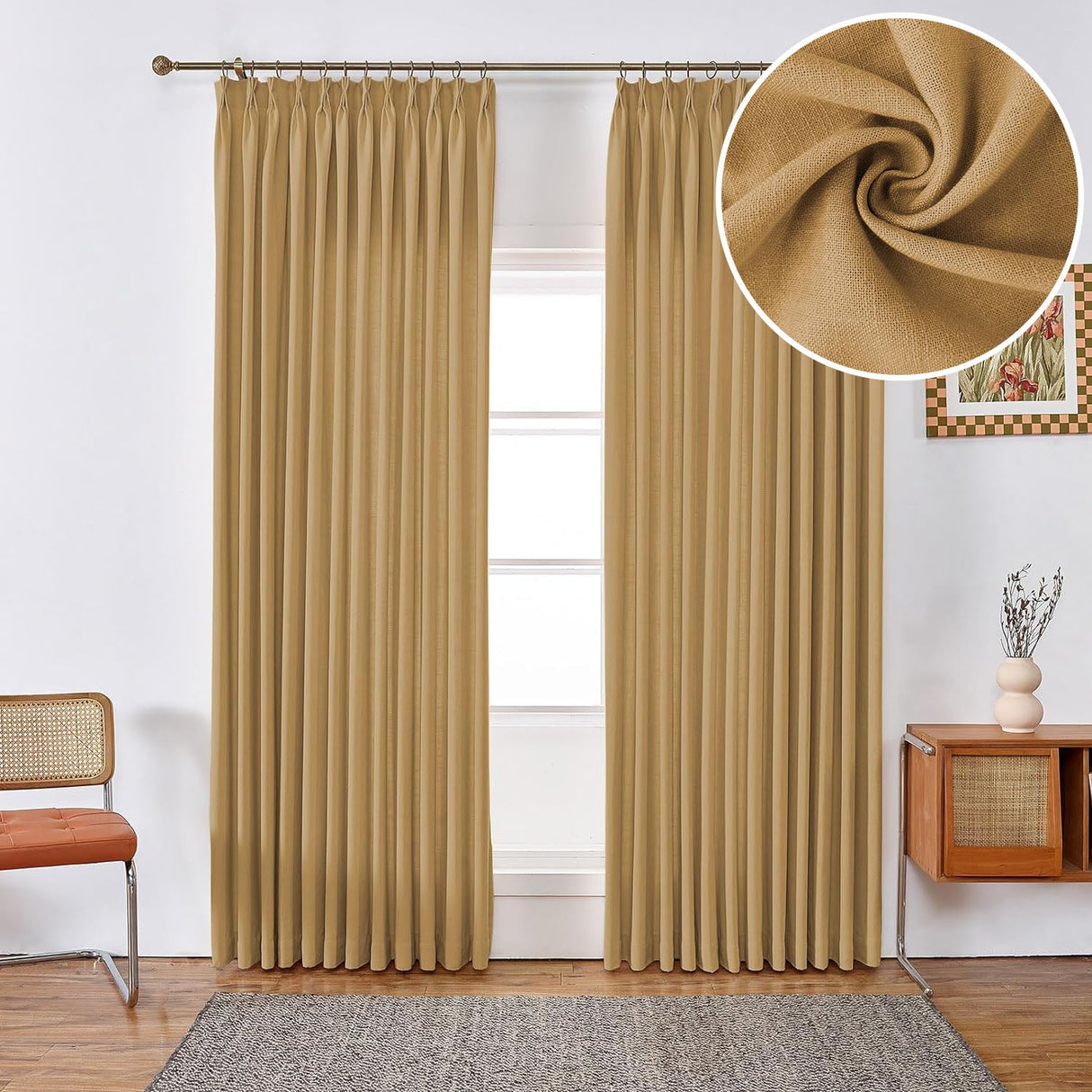 GEX Curtain Linen Moab Linen Custom Curtains Drapes Pleated - GexWorldwide