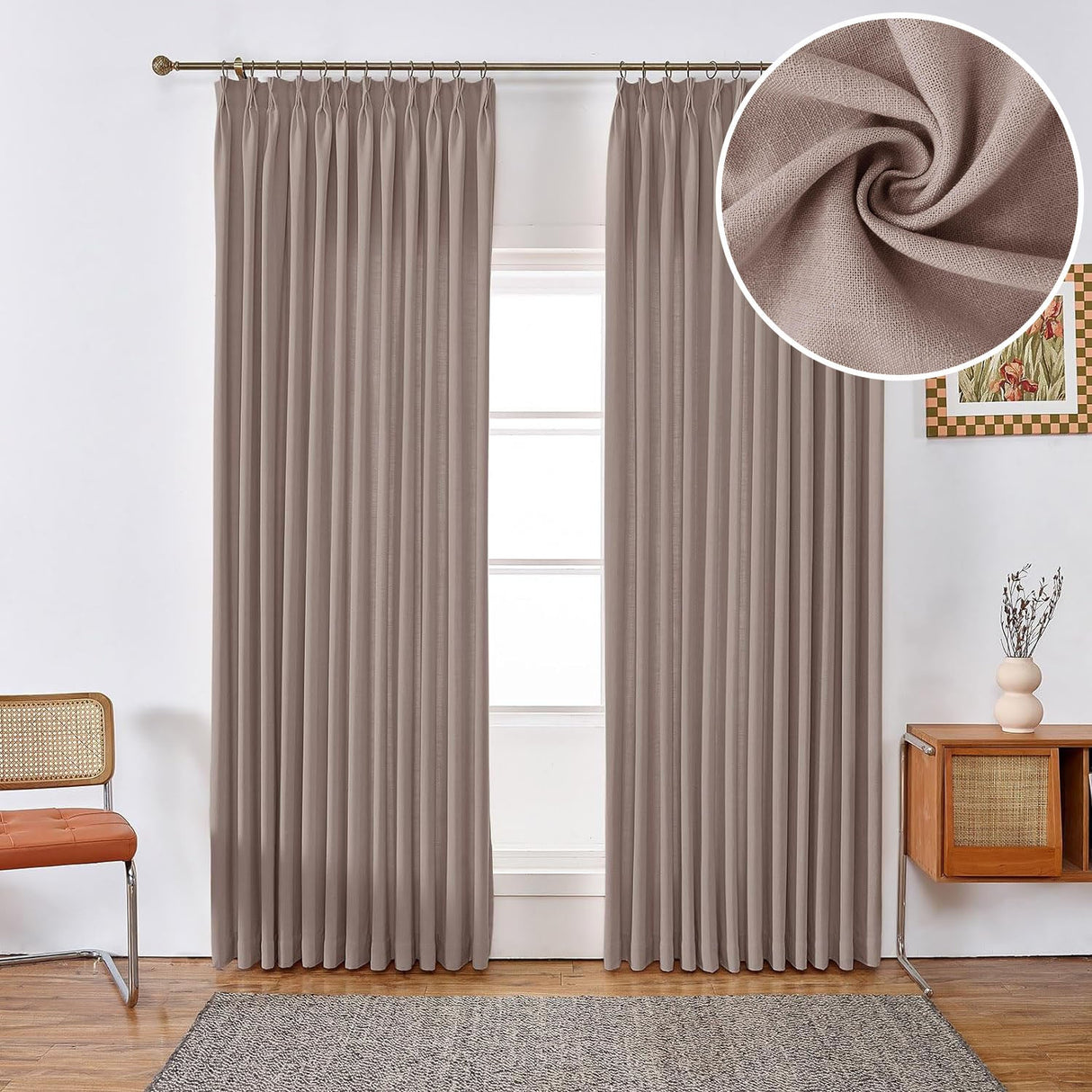 GEX Curtain Linen Moab Linen Custom Curtains Drapes Pleated - GexWorldwide