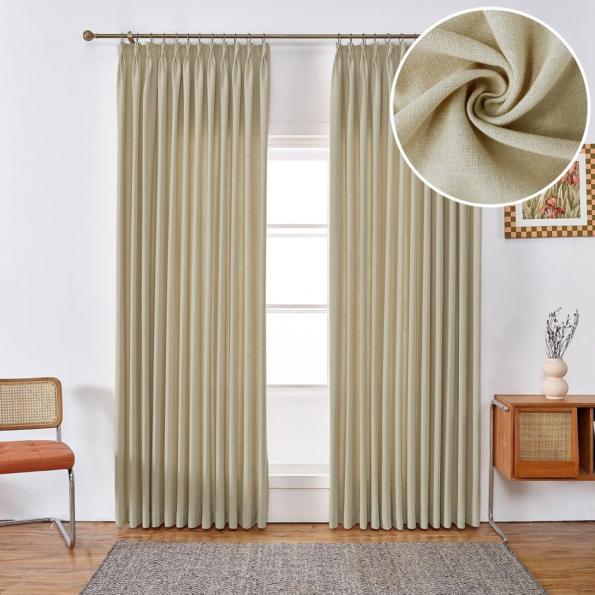 GEX Curtain Linen Moab Linen Custom Curtains Drapes Pleated - GexWorldwide