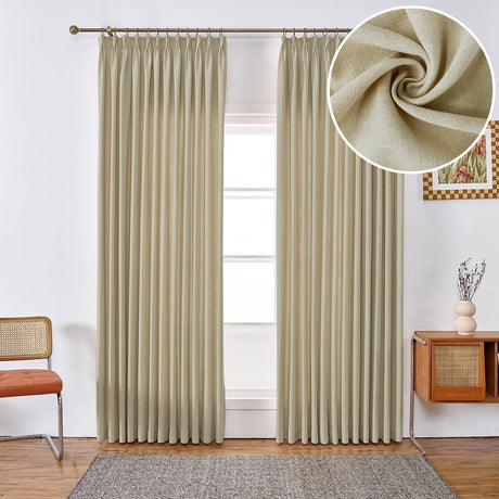 GEX Curtain Linen Moab Linen Custom Curtains Drapes Pleated - GexWorldwide