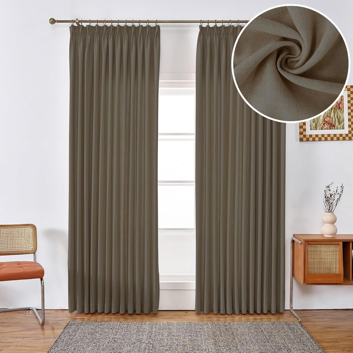 GEX Curtain Linen Moab Linen Custom Curtains Drapes Pleated - GexWorldwide