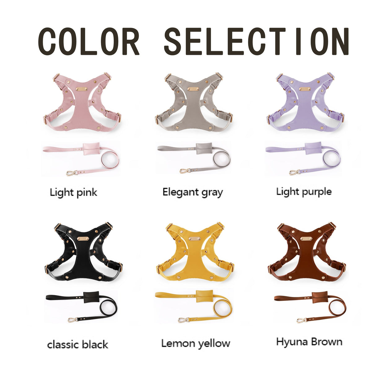 GEX Personalized Adjustable Dog Leather Harness for Large Dog - GexWorldwide