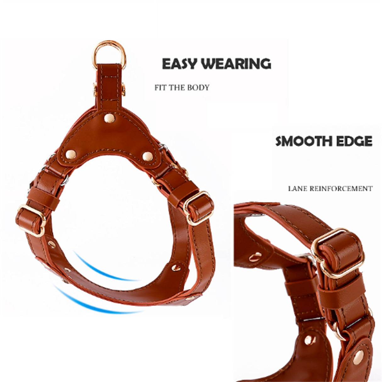 GEX Personalized Adjustable Dog Leather Harness for Large Dog - GexWorldwide