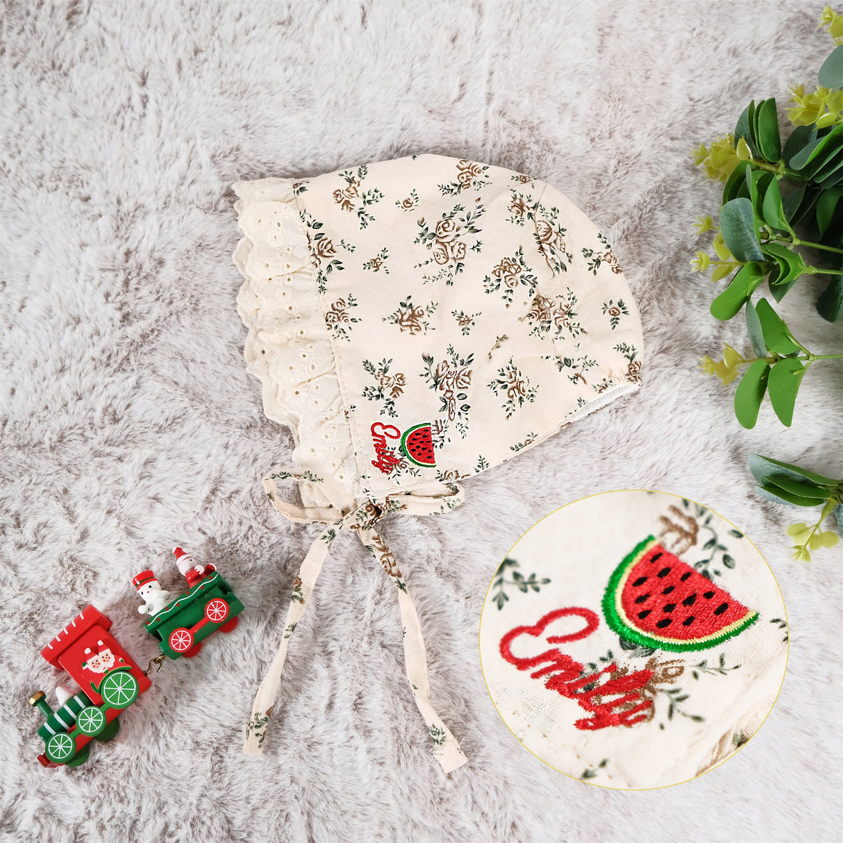 GEX Personalized Baby Girl Hat Bonnet Cotton Embroidered for Newborn - GexWorldwide