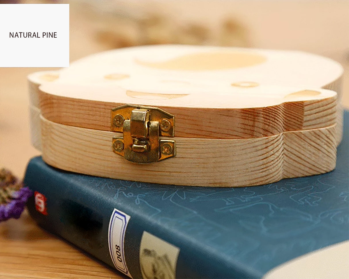 GEX Personalized Baby Wooden Tooth Fairy Box Milk Teeth Storage for Baby Shower Gifts - GexWorldwide