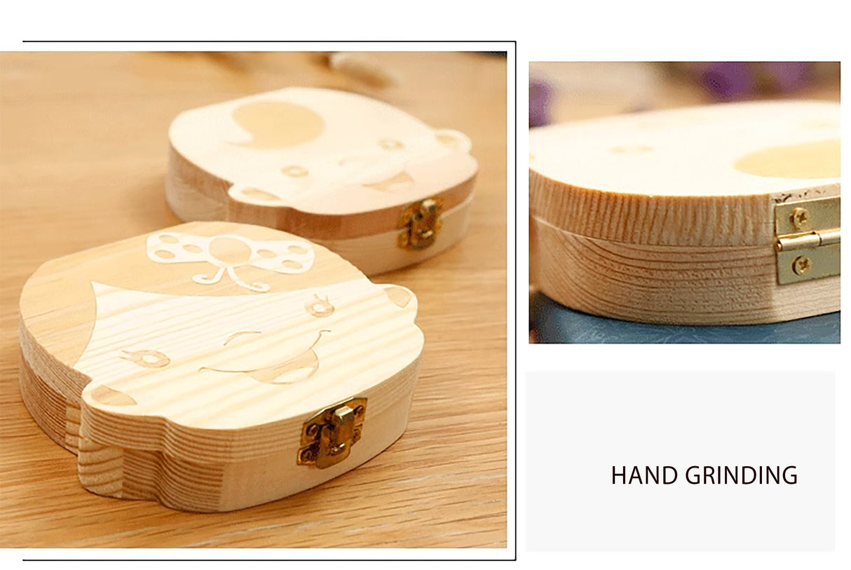GEX Personalized Baby Wooden Tooth Fairy Box Milk Teeth Storage for Baby Shower Gifts - GexWorldwide