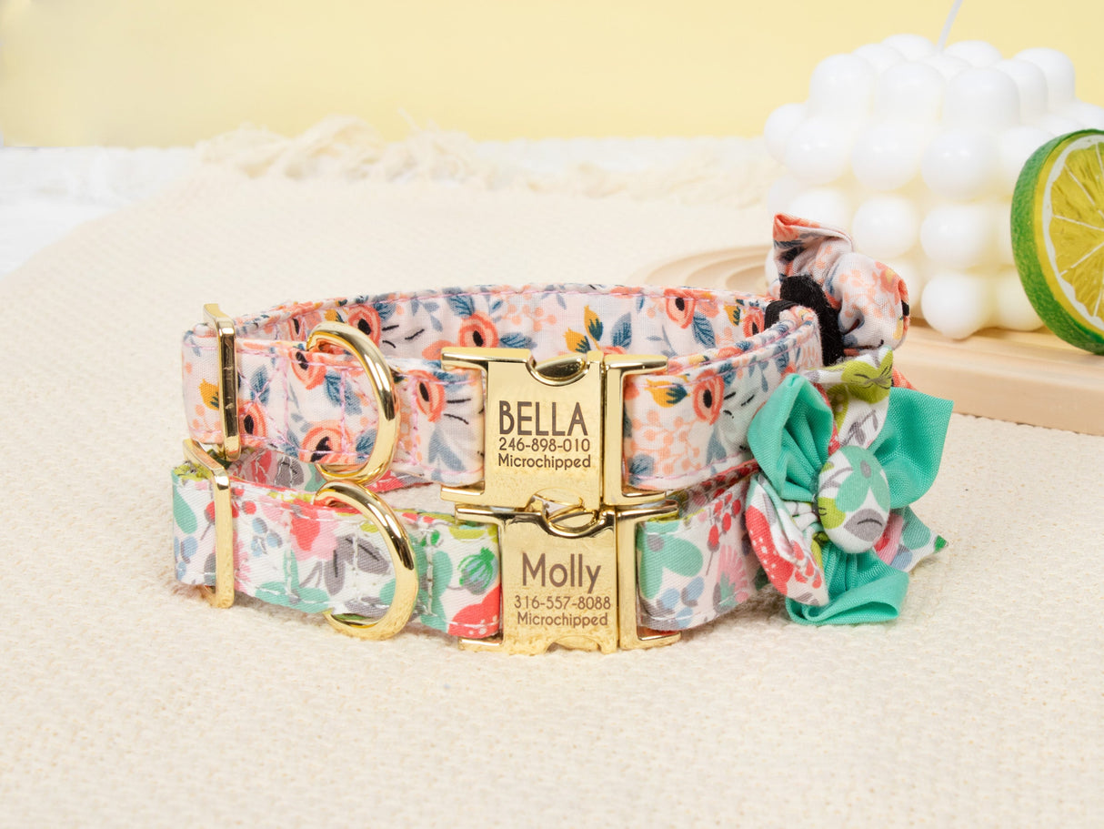 GEX Personalized Dog Collar Bow Tie Leash Set - GexWorldwide