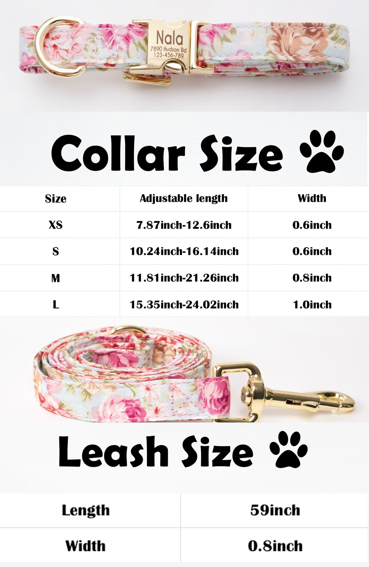 GEX Personalized Dog Collar Bow Tie Leash Set - GexWorldwide
