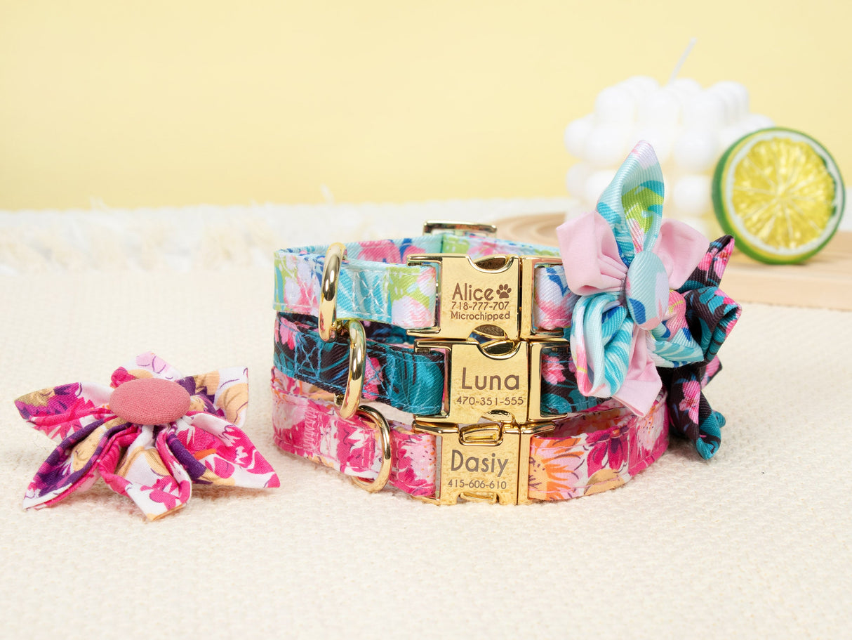 GEX Personalized Dog Collar Bow Tie Leash Set - GexWorldwide