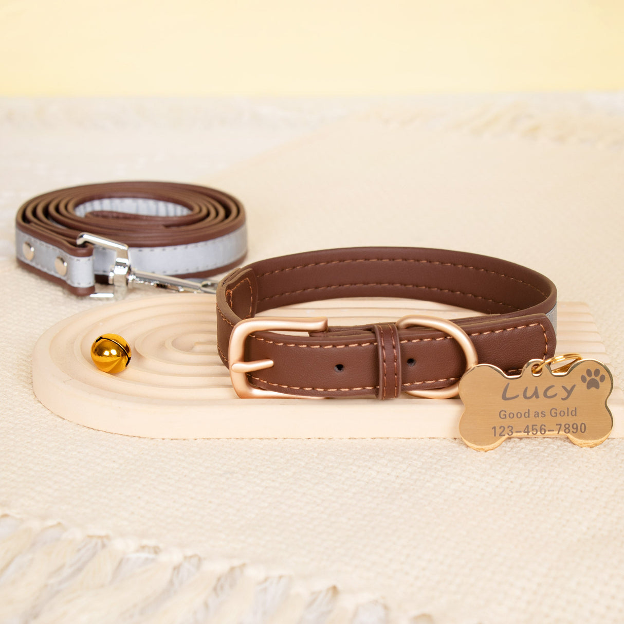 GEX Personalized Dog Collar Leather Dog ID Collar for Pet - GexWorldwide