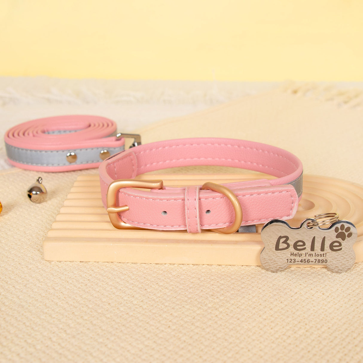 GEX Personalized Dog Collar Leather Dog ID Collar for Pet - GexWorldwide