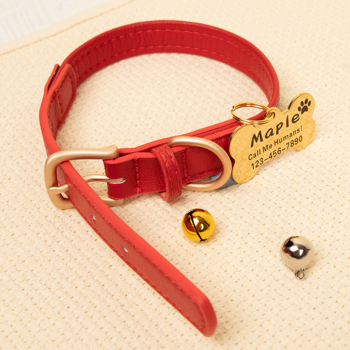 GEX Personalized Dog Collar Leather Dog ID Collar for Pet - GexWorldwide