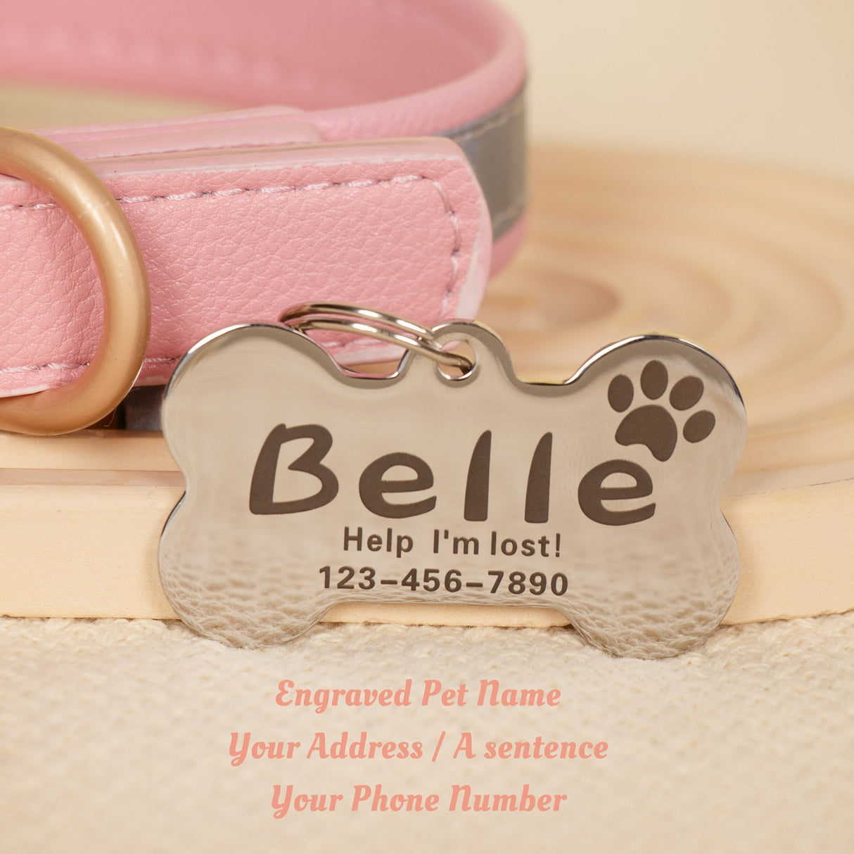 GEX Personalized Dog Collar Leather Dog ID Collar for Pet - GexWorldwide