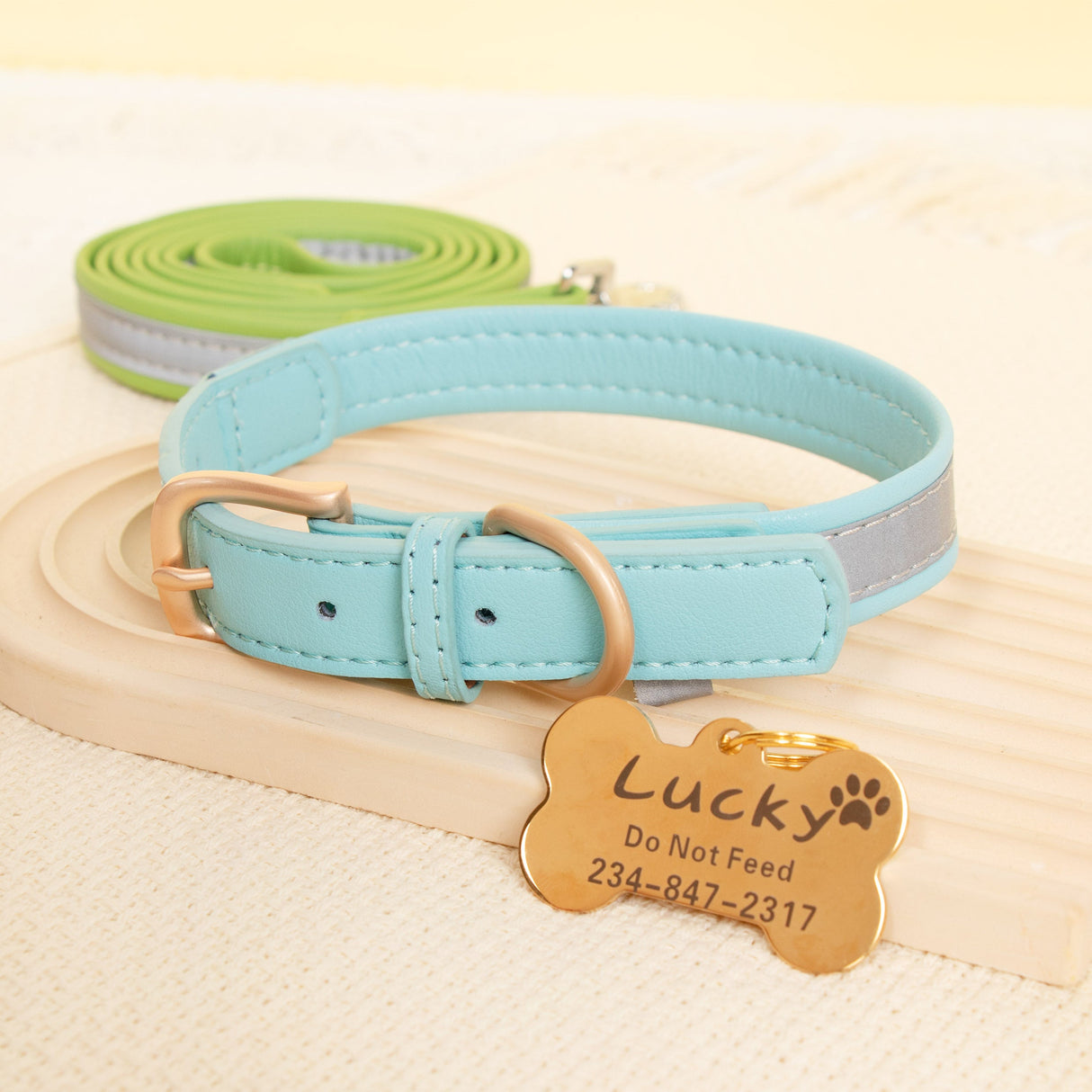 GEX Personalized Dog Collar Leather Dog ID Collar for Pet - GexWorldwide