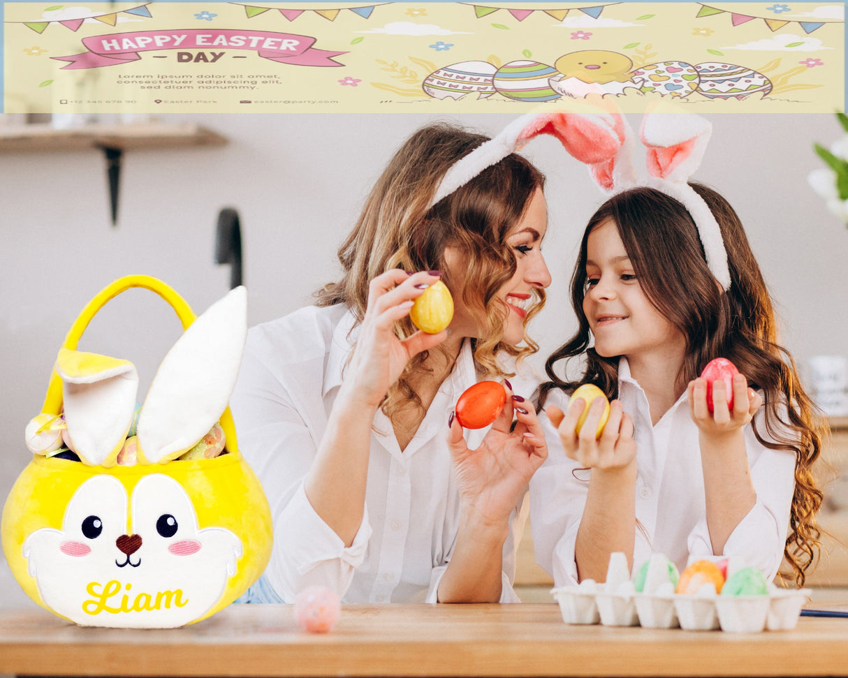 GEX Personalized Easter Bunny Basket with Name - GexWorldwide