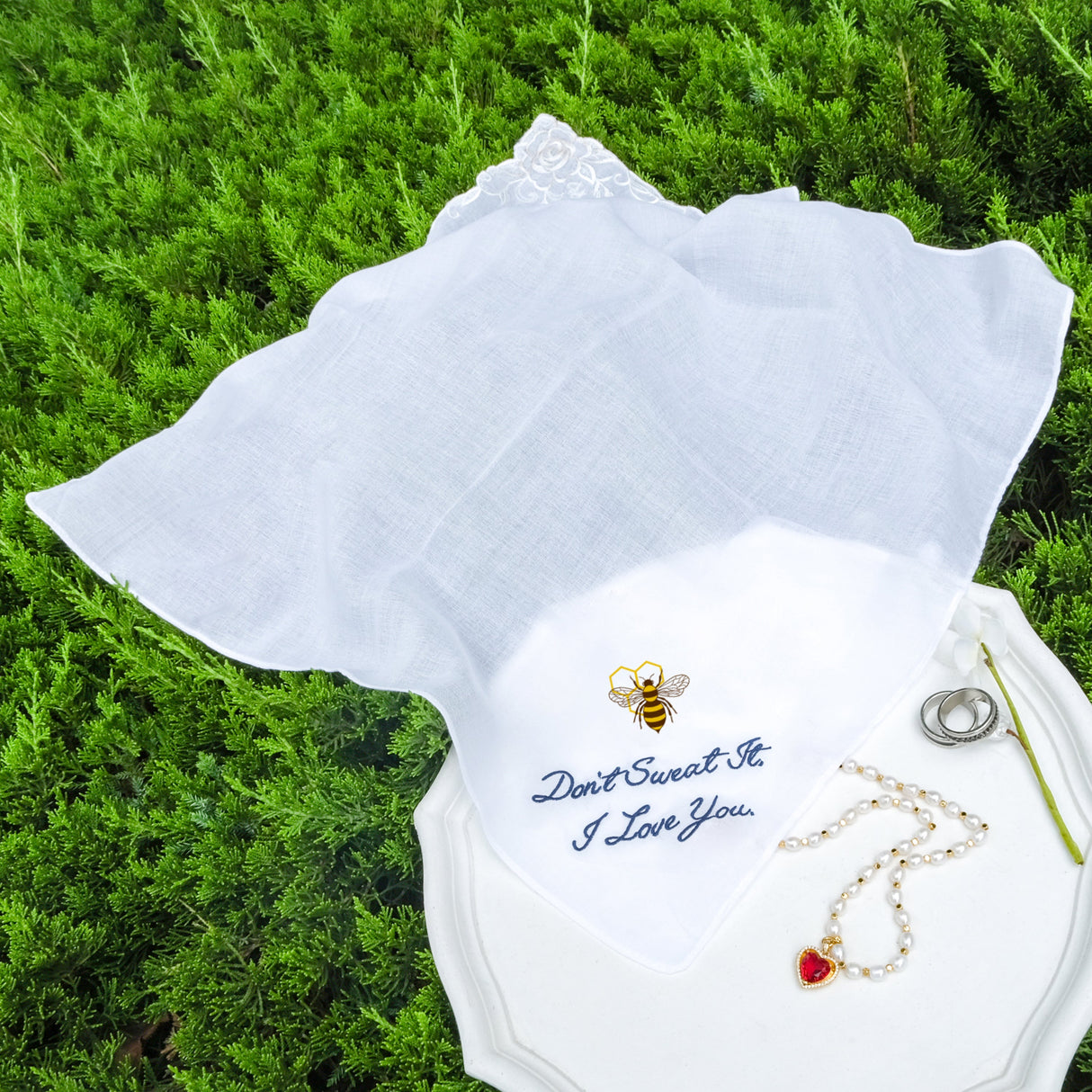 GEX Personalized Embroidered Cotton Wedding Handkerchief - GexWorldwide