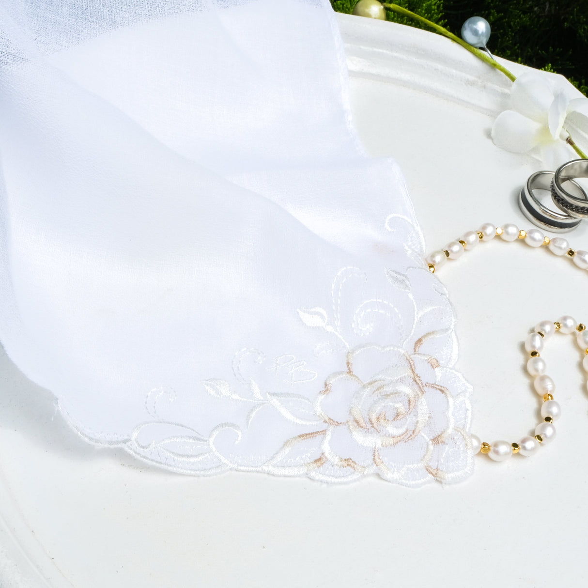 GEX Personalized Embroidered Cotton Wedding Handkerchief - GexWorldwide