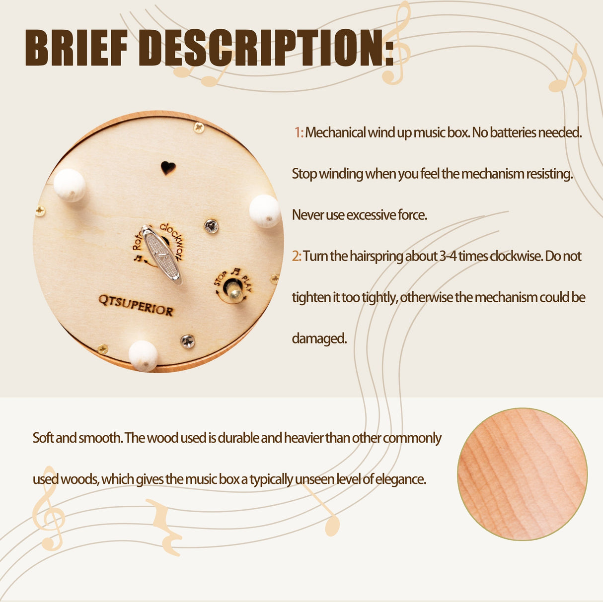 GEX Personalized Engrave Wooden Handmade Music Box - GexWorldwide