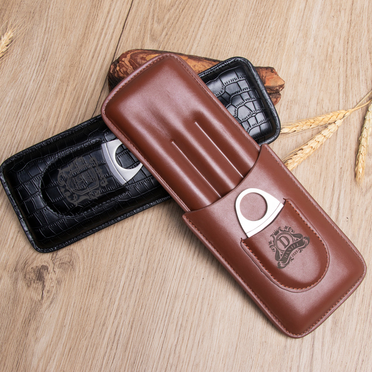 GEX Personalized Engraved Leather Cigar Case - GexWorldwide