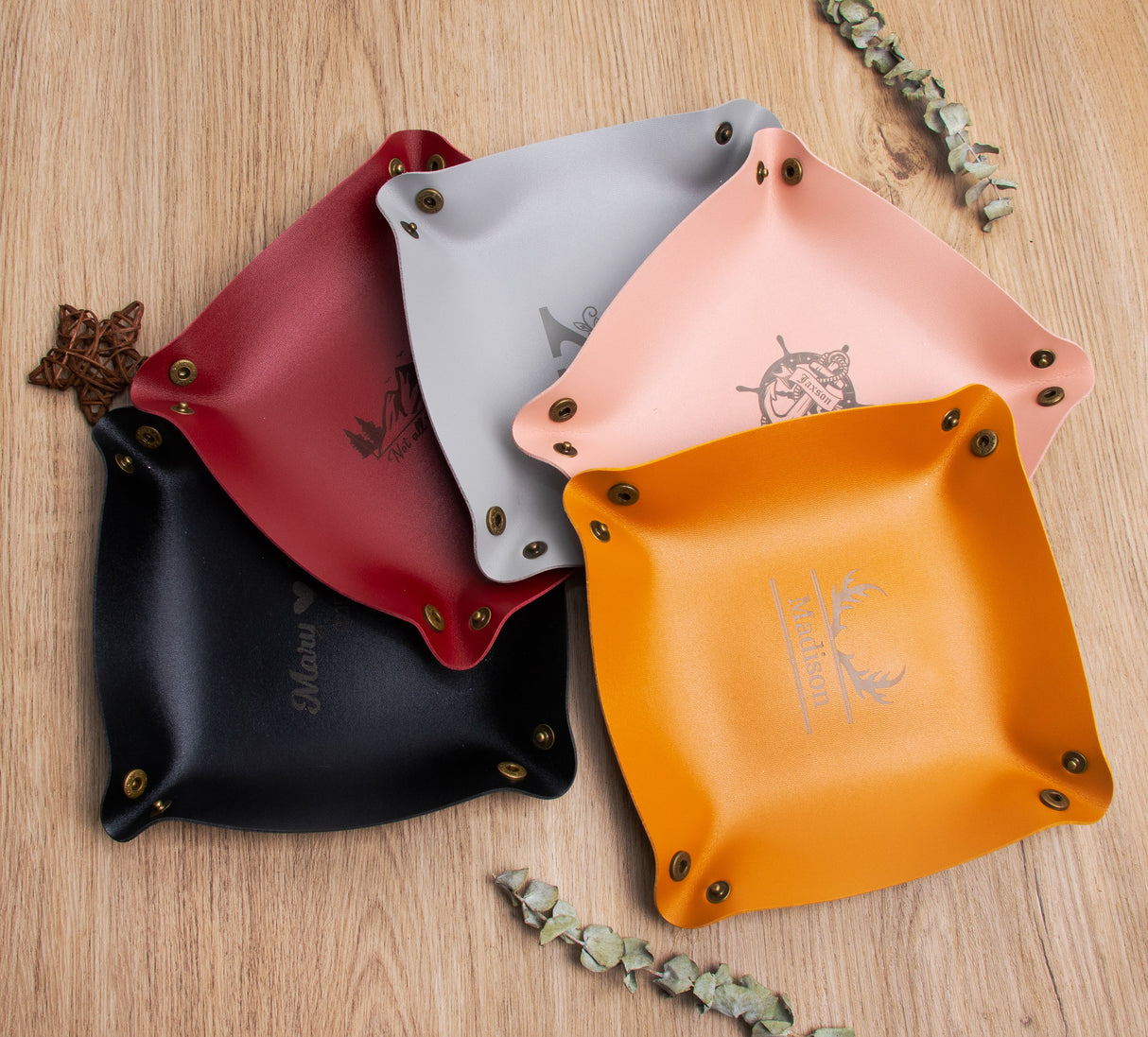 GEX Personalized Engraved Leather Tray - GexWorldwide