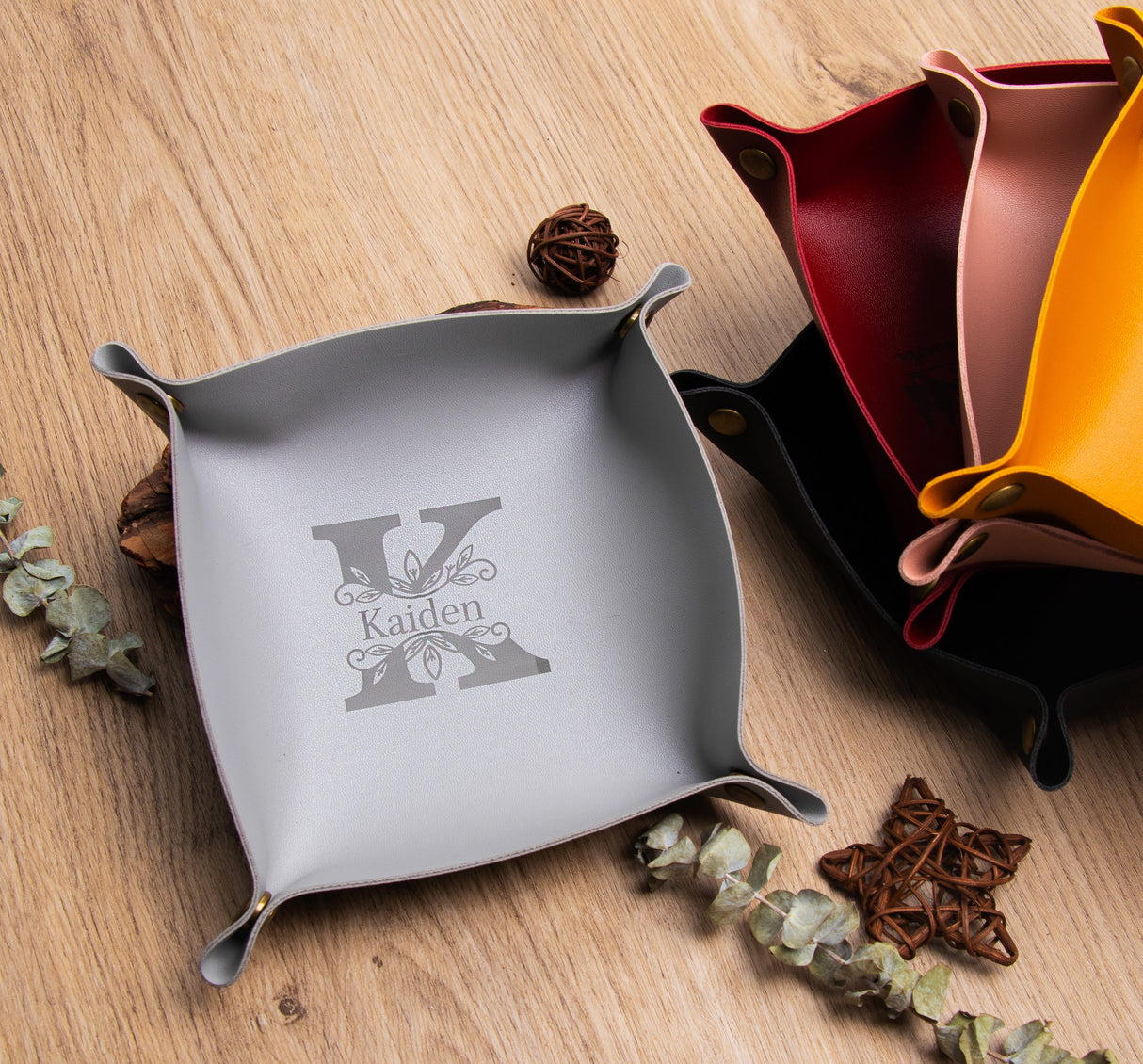 GEX Personalized Engraved Leather Tray - GexWorldwide