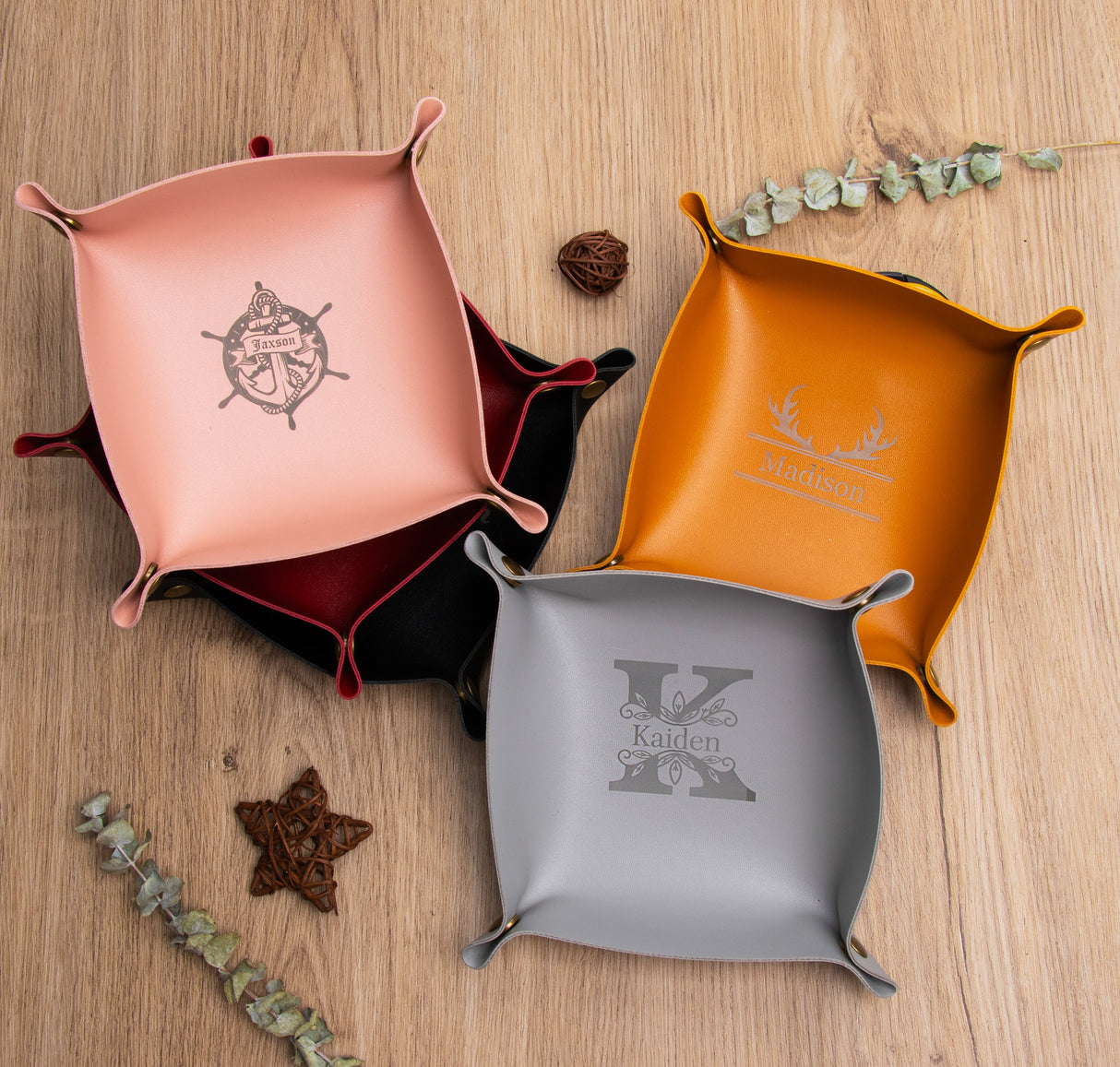 GEX Personalized Engraved Leather Tray - GexWorldwide