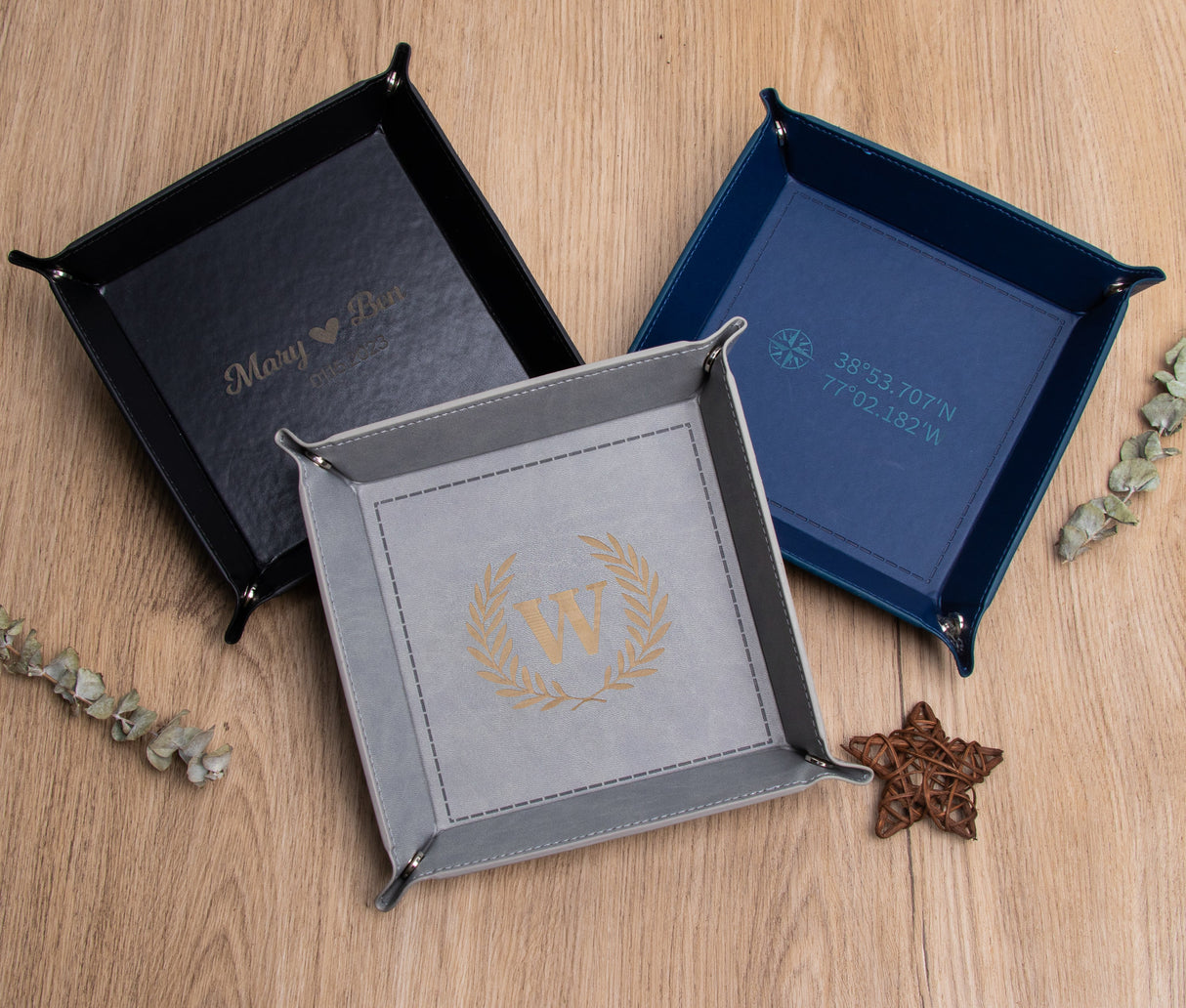 GEX Personalized Engraved Leatherette Tray - GexWorldwide