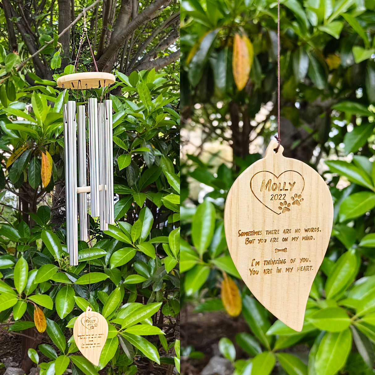 GEX Personalized Engraved Pet Name Memorial Wind Chime - GexWorldwide