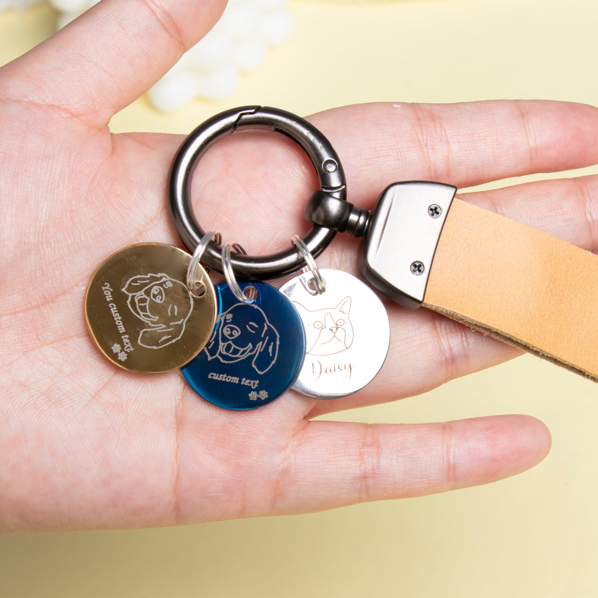 GEX Personalized Engraved Pet Portrait Key Chain - GexWorldwide