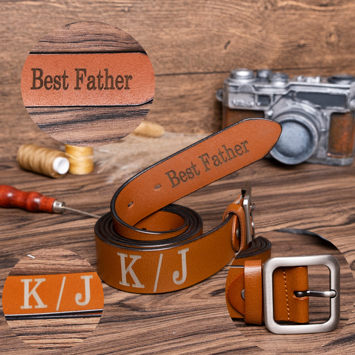 GEX Personalized Leather Belt Engraved Gift - GexWorldwide
