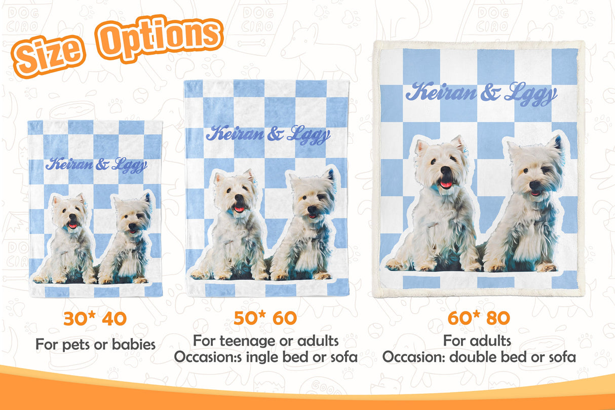Gex Personalized Pet Art Portrait Blankets with Pets Photos - GexWorldwide
