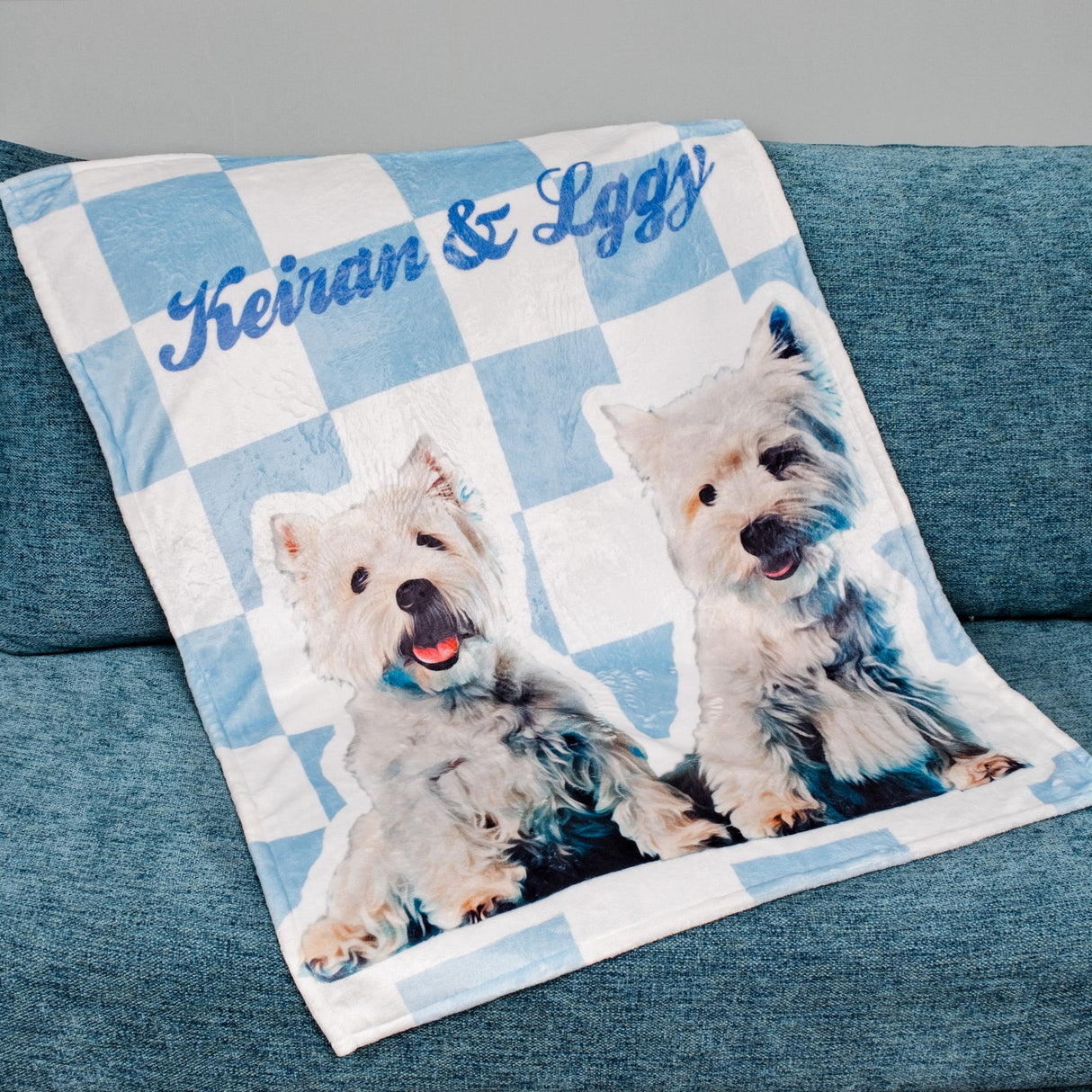 Gex Personalized Pet Art Portrait Blankets with Pets Photos - GexWorldwide