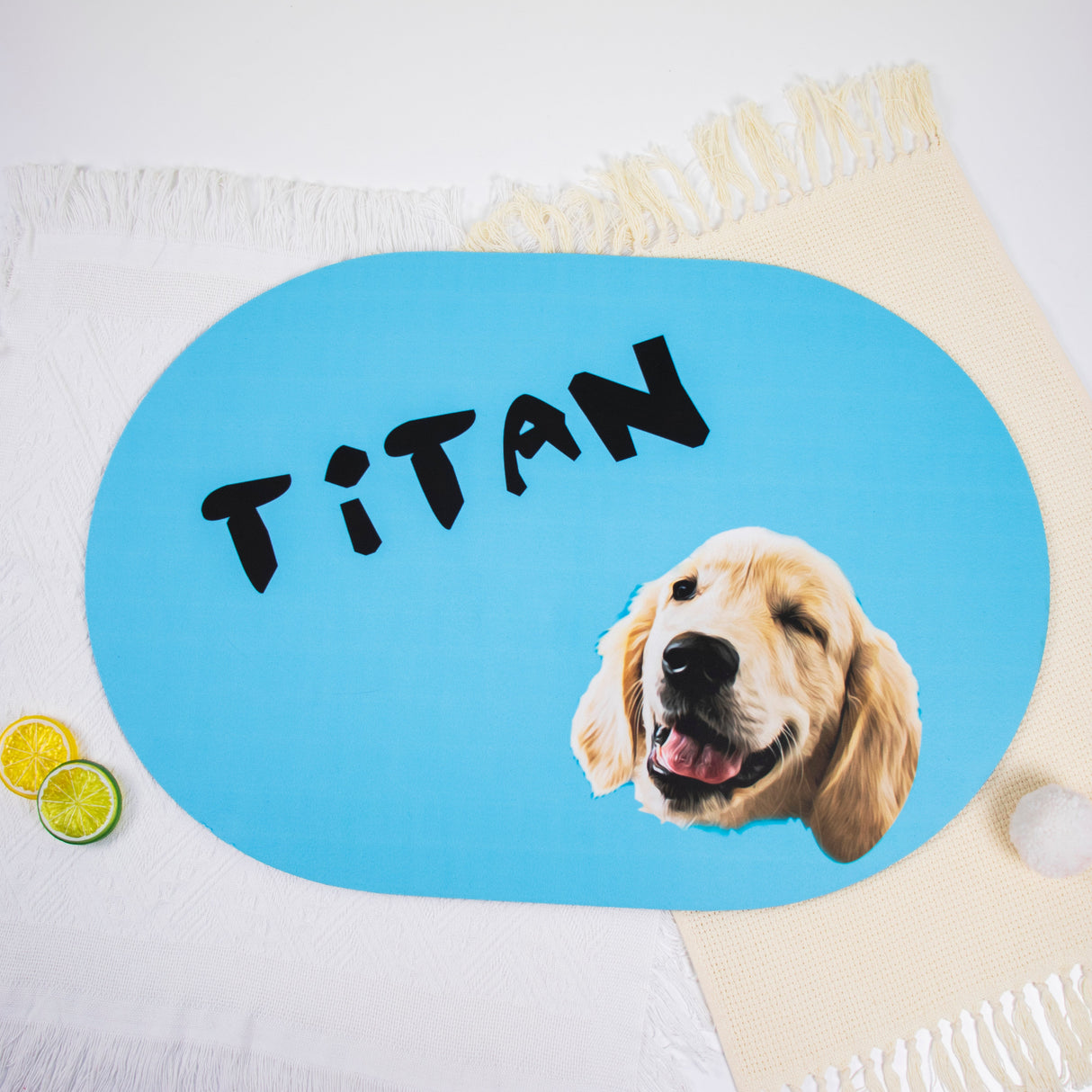GEX Personalized Pet Bowl Mat with Pet Photo Placemat - GexWorldwide