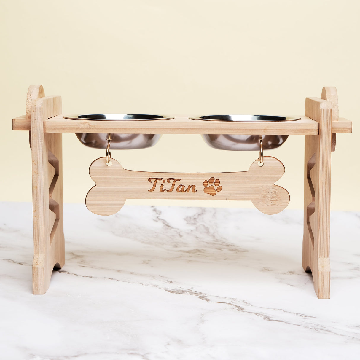 GEX Personalized Pet Bowl Stand Wooden Dog Bowl Holder - GexWorldwide