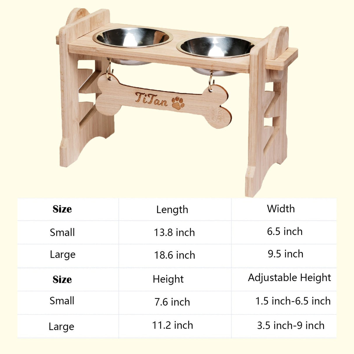 GEX Personalized Pet Bowl Stand Wooden Dog Bowl Holder - GexWorldwide