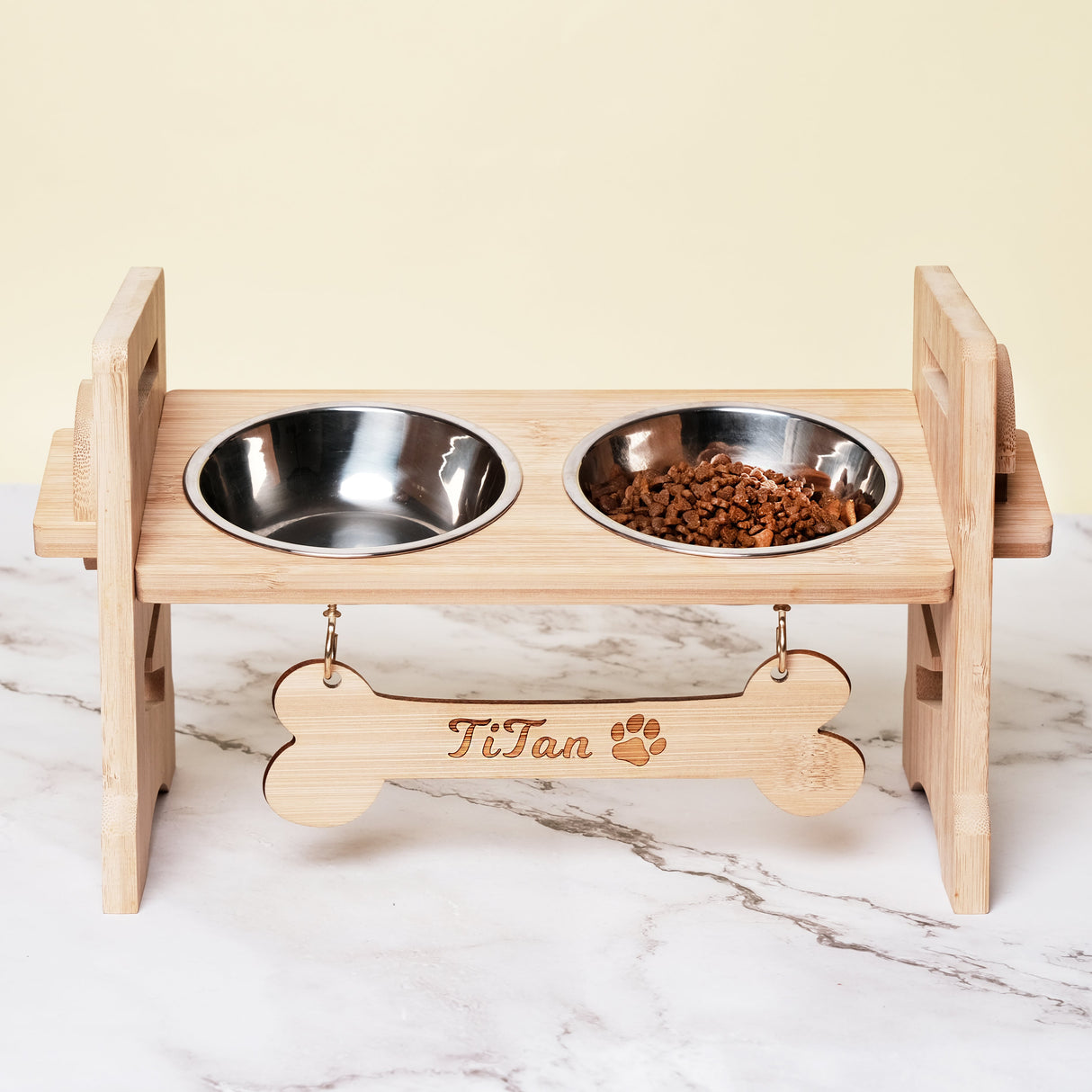 GEX Personalized Pet Bowl Stand Wooden Dog Bowl Holder - GexWorldwide