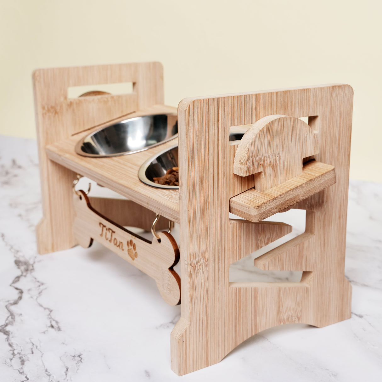 GEX Personalized Pet Bowl Stand Wooden Dog Bowl Holder - GexWorldwide