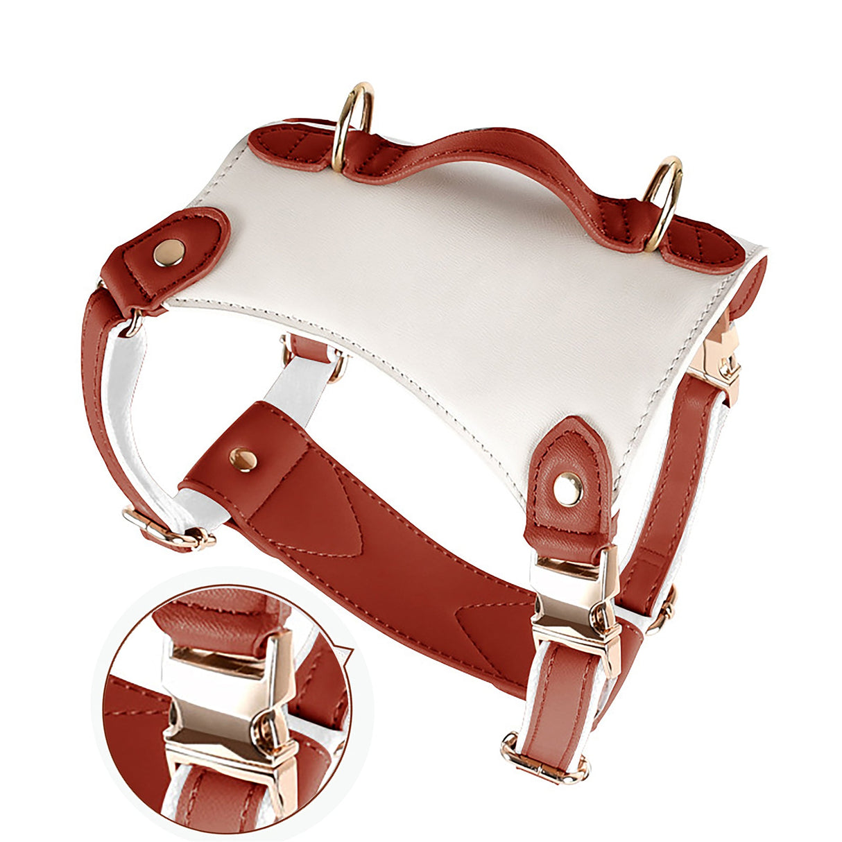 GEX Personalized Pet Harness Set Leather Dog Collar with Engrave Pet Name - GexWorldwide