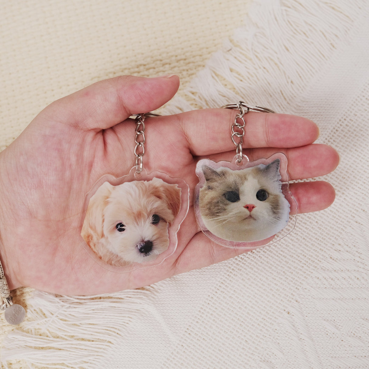 GEX Personalized Pet Photo Key Chain Pet Portrait Shaped Memorial Gift - GexWorldwide