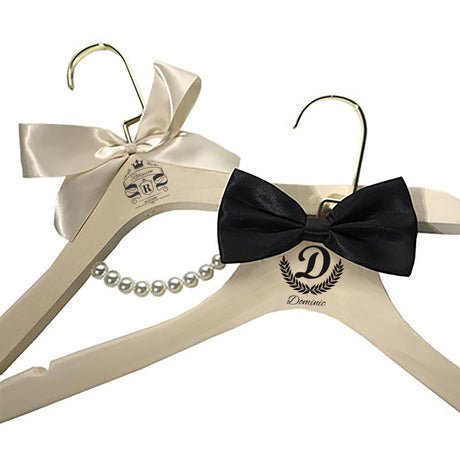 GEX Personalized Wooden Wedding Hangers Engraved for Bridesmaid Hangers Gifts - GexWorldwide