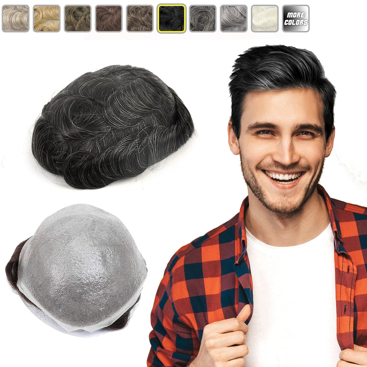 GEX Toupee 0.03-0.04mm Ultra Thin Skin Hair Systems-Most Natural - GexWorldwide