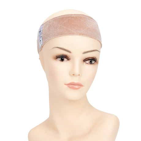 GEXWORLDWIDE Flexible Velvet Wig Grip Scarf Head Band Adjustable Fastern Cream - GexWorldwide