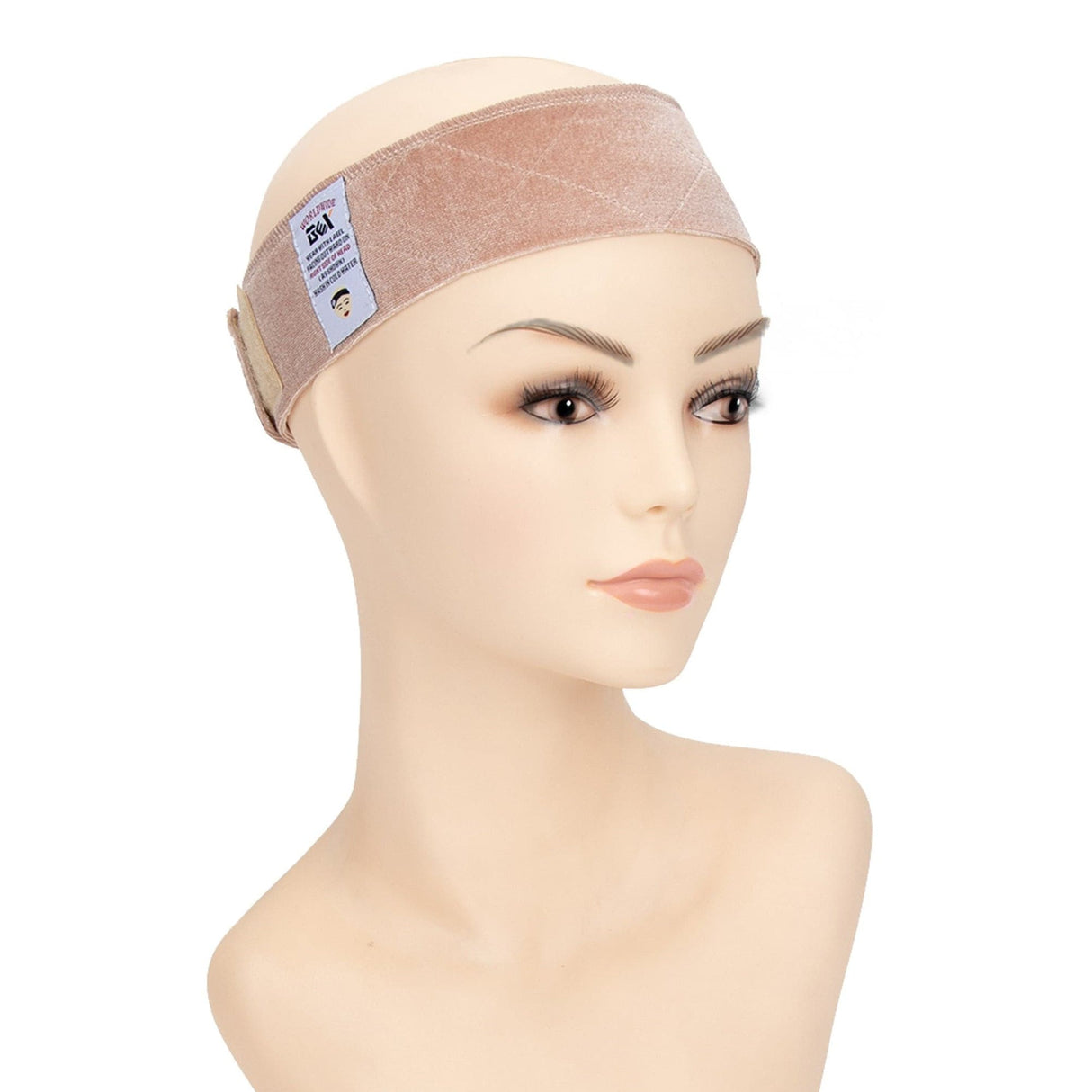 GEXWORLDWIDE Flexible Velvet Wig Grip Scarf Head Band Adjustable Fastern Cream - GexWorldwide
