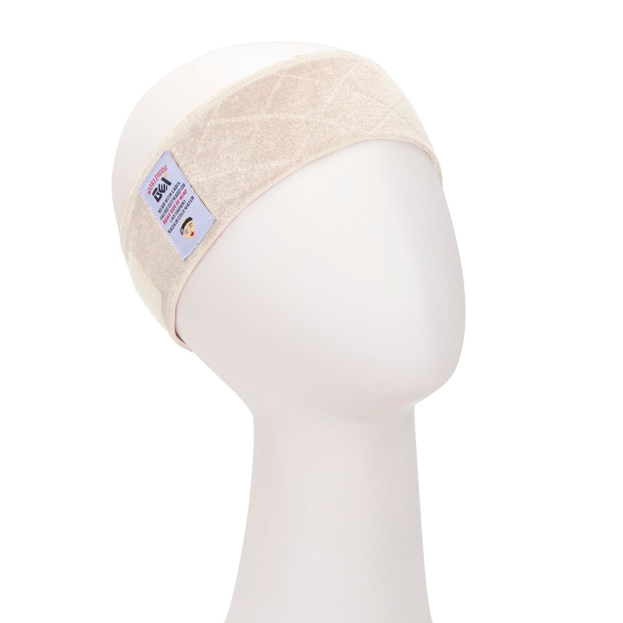 GEXWORLDWIDE Flexible Velvet Wig Grip Scarf Head Band Adjustable Fastern Cream - GexWorldwide