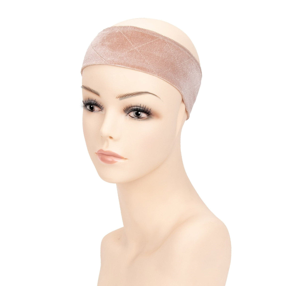 GEXWORLDWIDE Flexible Velvet Wig Grip Scarf Head Band Adjustable Fastern Cream - GexWorldwide