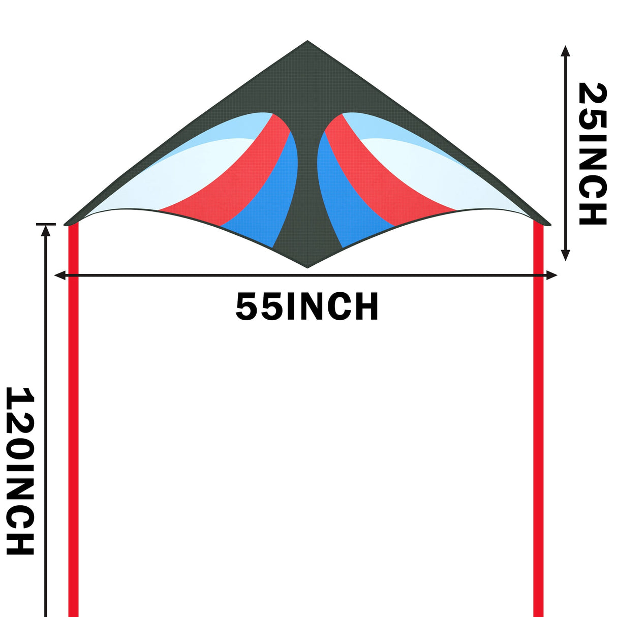 JEKOSEN 55"Delta Kite, Durable and Easy to Fly, Suitable for Children and Adults Travel Beach Park Outdoor Activities - GexWorldwide