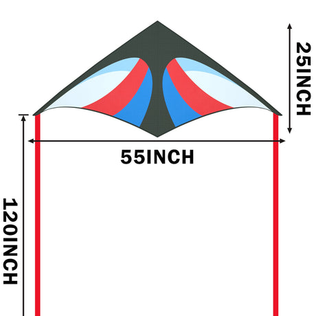 JEKOSEN 55"Delta Kite, Durable and Easy to Fly, Suitable for Children and Adults Travel Beach Park Outdoor Activities - GexWorldwide